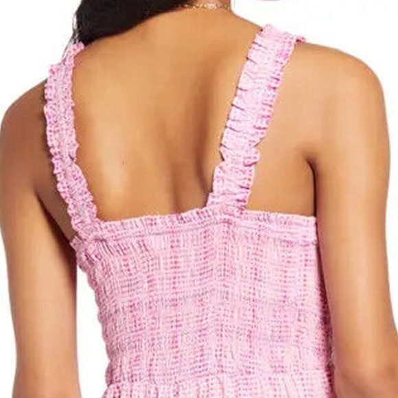 BP Romper Playsuit 100% Rayon Polka-dot Shirred Smocked Ruffles Fluttery NWOT - Picture 8 of 16